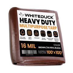 White Duck Outdoors - Super Heavy Duty Poly Tarp Cover Thick 16 Mil, 8 oz - PT-