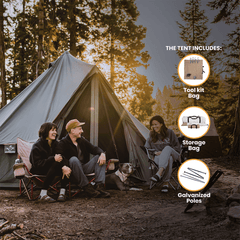 White Duck Outdoors - USED - 13' Regatta Bell Tent - Boulder Gray - WD-RBT-07-U3