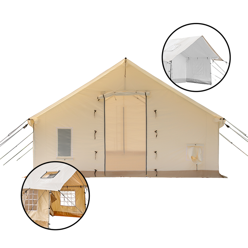 White Duck Outdoors - Alpha Pro Wall Tent  14'x16', Extended Flysheet & Porch (Water Repellent) - WD-Bundle219