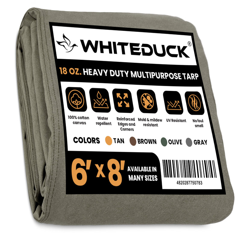 White Duck Outdoors - 100% Cotton Canvas Tarp 18 oz. - FBA